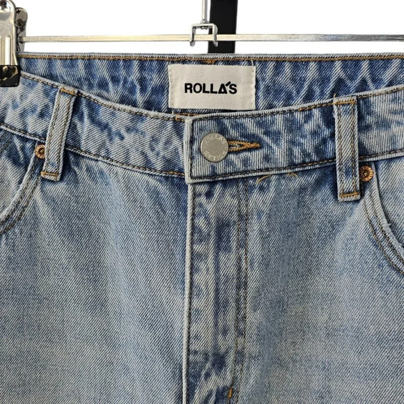 Revolve ROLLA'S East Coast Flare Crop Size 27 Blue Distressed High Rise Liv Worn - Picture 12 of 13